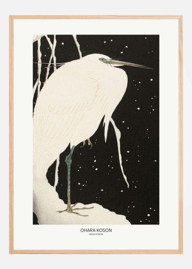 Heron In The Snow Plakat