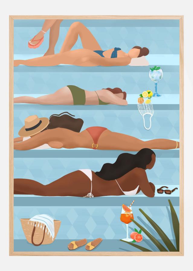 Ladies by the pool Plakat