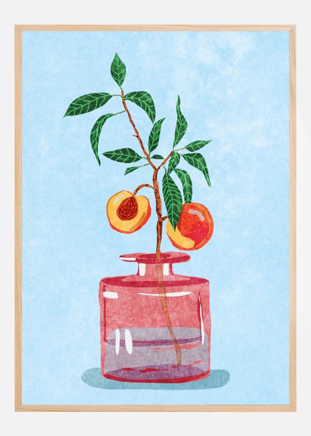 Peach Tree in Vase Plakat