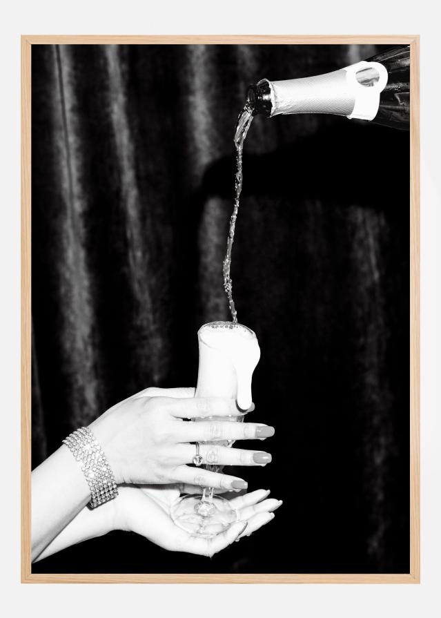 Champagne Hands Bw Plakat