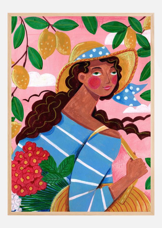 Portrait woman in Amalfi coast Italy Plakat