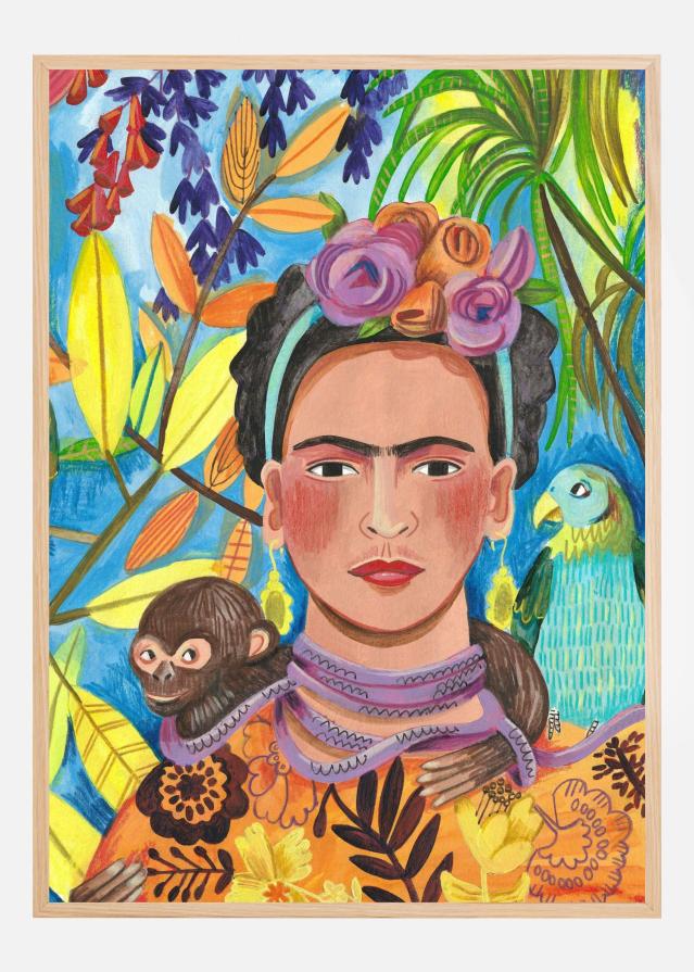 Frida and her parrots Plakat
