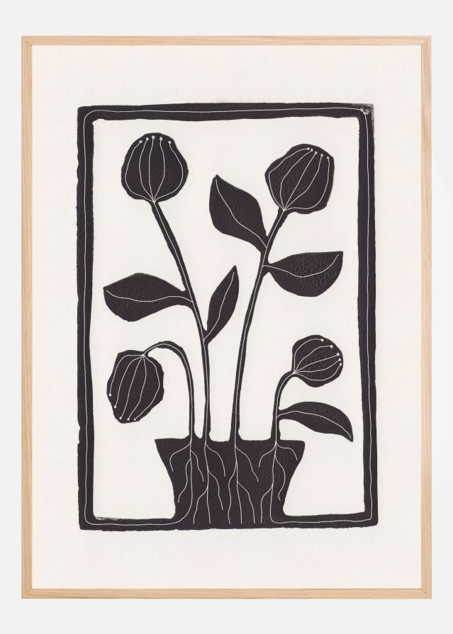 Floral Serenity / Lino Print Plakat
