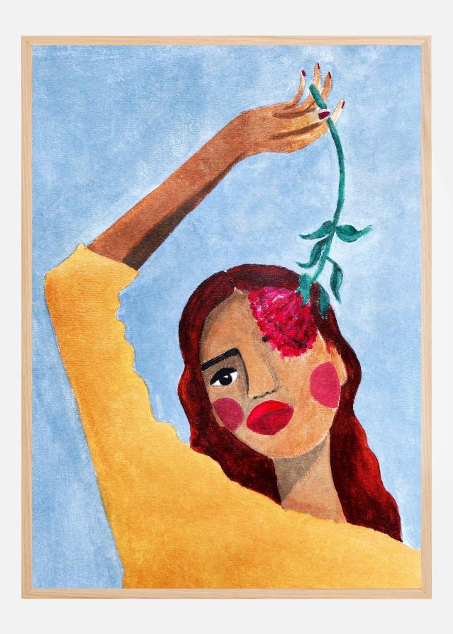 Magda with flower Plakat