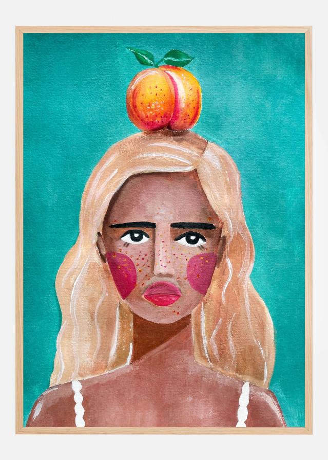 Woman With Peach Plakat