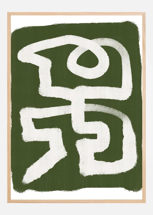 Abstract Green Line Plakat