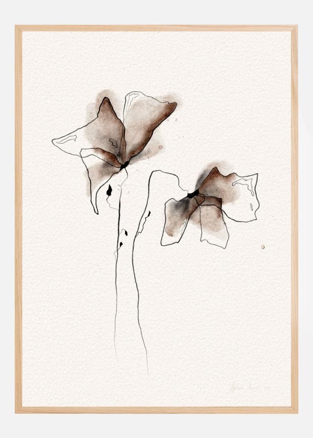 FUNKY FLOWERS digital watercolor painting Plakat