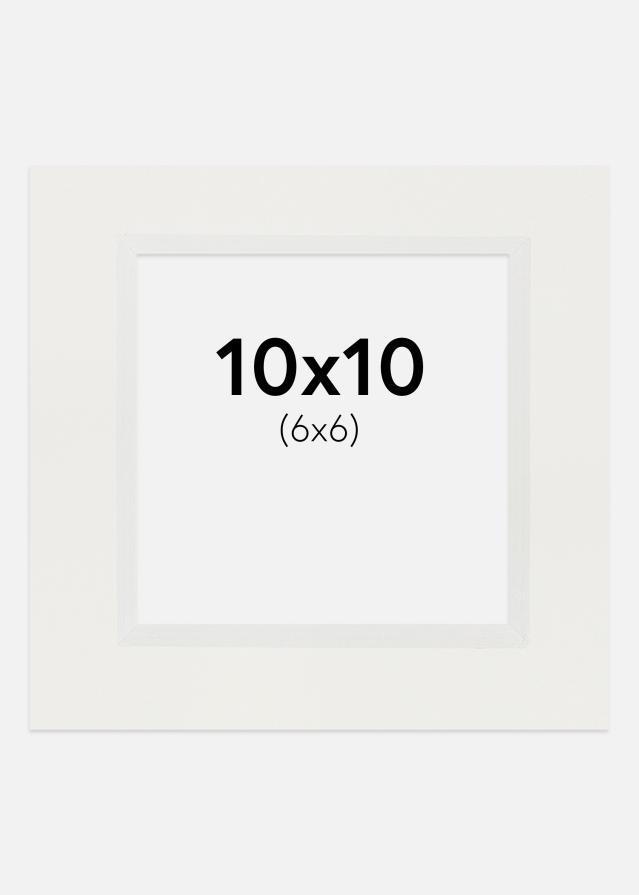 Paspartu Bijelo 3 mm Bijeli unutarnji rub 10x10 cm (6x6)
