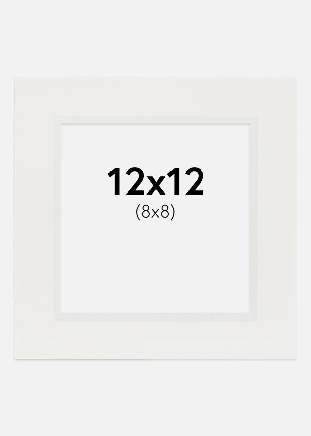 Paspartu Bijelo 3 mm Bijeli unutarnji rub 12x12 cm (8x8)