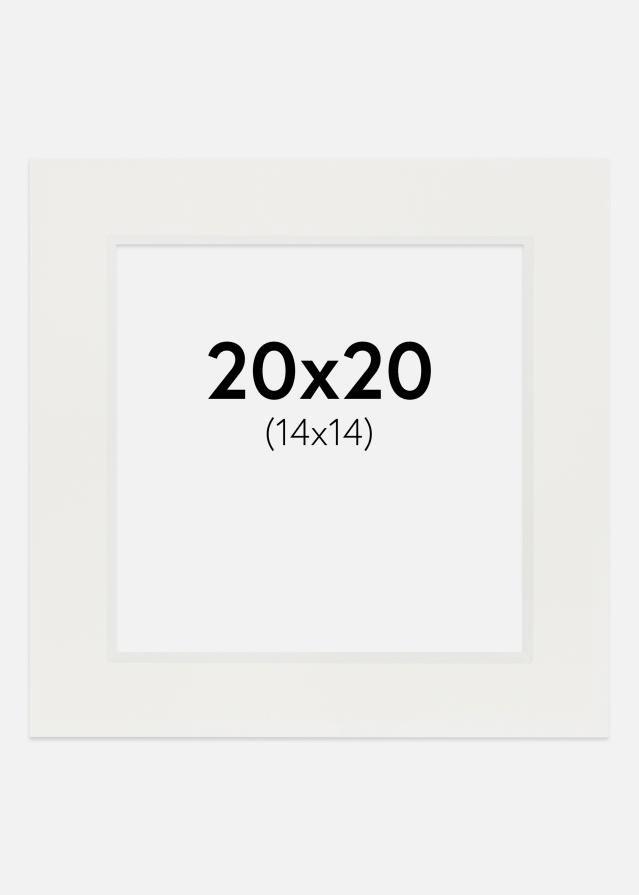 Paspartu Bijelo 3 mm Bijeli unutarnji rub 20x20 cm (14x14)