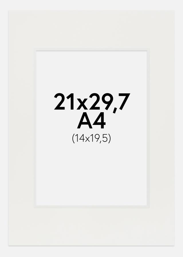 Paspartu Bijelo 3 mm Bijeli unutarnji rub A4 21x29,7 cm (14x19,5)