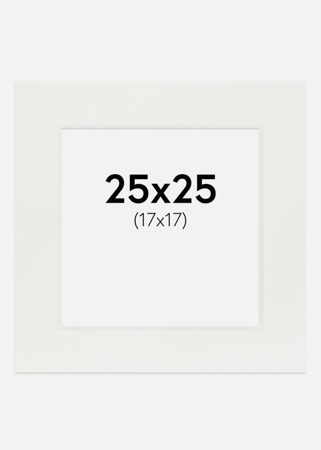 Paspartu Bijelo 3 mm Bijeli unutarnji rub 25x25 cm (17x17)