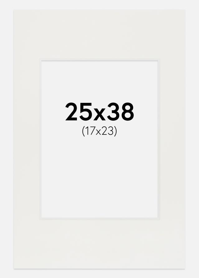 Paspartu Bijelo 3 mm Bijeli unutarnji rub 25x38 cm (17x23)