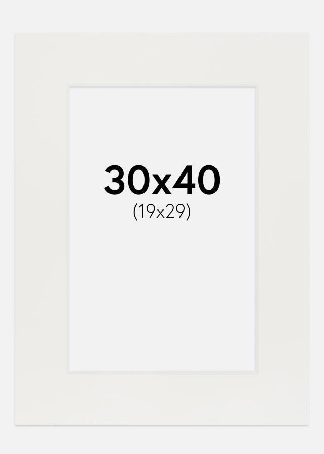 Paspartu Bijelo 3 mm Bijeli unutarnji rub 30x40 cm (19x29)