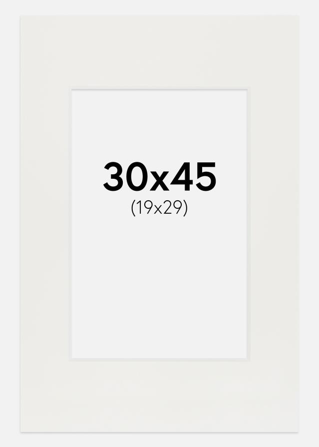 Paspartu Bijelo 3 mm Bijeli unutarnji rub 30x45 cm (19x29)