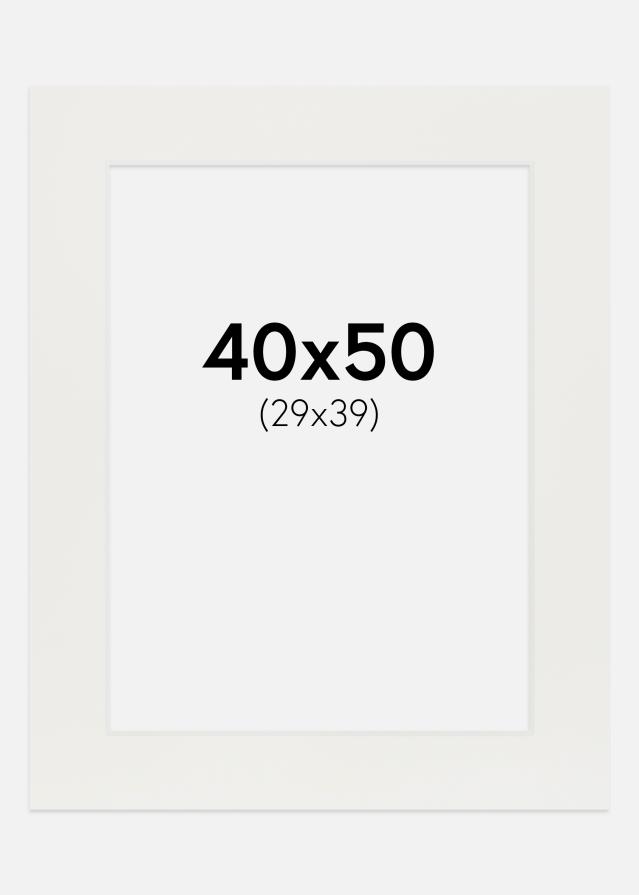 Paspartu Bijelo 3 mm Bijeli unutarnji rub 40x50 cm (29x39)