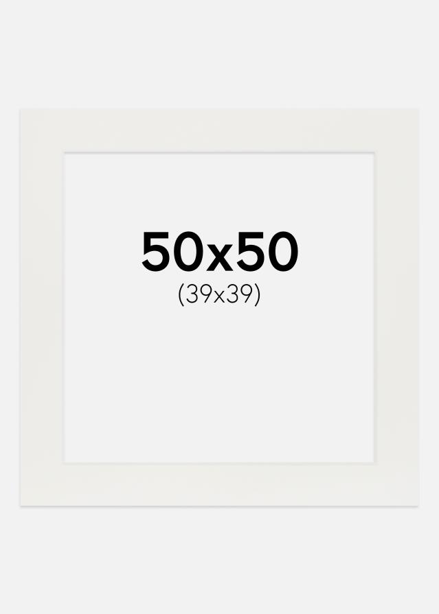 Paspartu Bijelo 3 mm Bijeli unutarnji rub 50x50 cm (39x39)