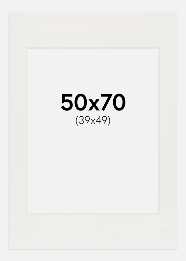 Paspartu Bijelo 3 mm Bijeli unutarnji rub 50x70 cm (39x49)