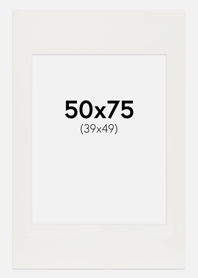 Paspartu Bijelo 3 mm Bijeli unutarnji rub 50x75 cm (39x49)