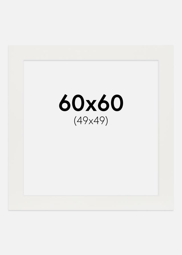 Paspartu Bijelo 3 mm Bijeli unutarnji rub 60x60 cm (49x49)