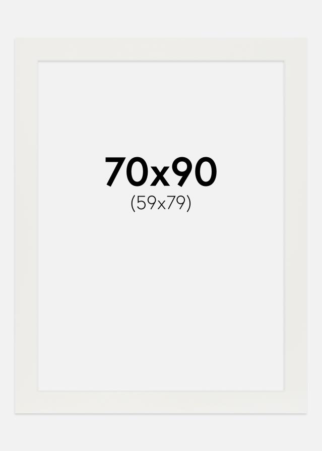 Paspartu Bijelo 3 mm Bijeli unutarnji rub 70x90 cm (59x79)