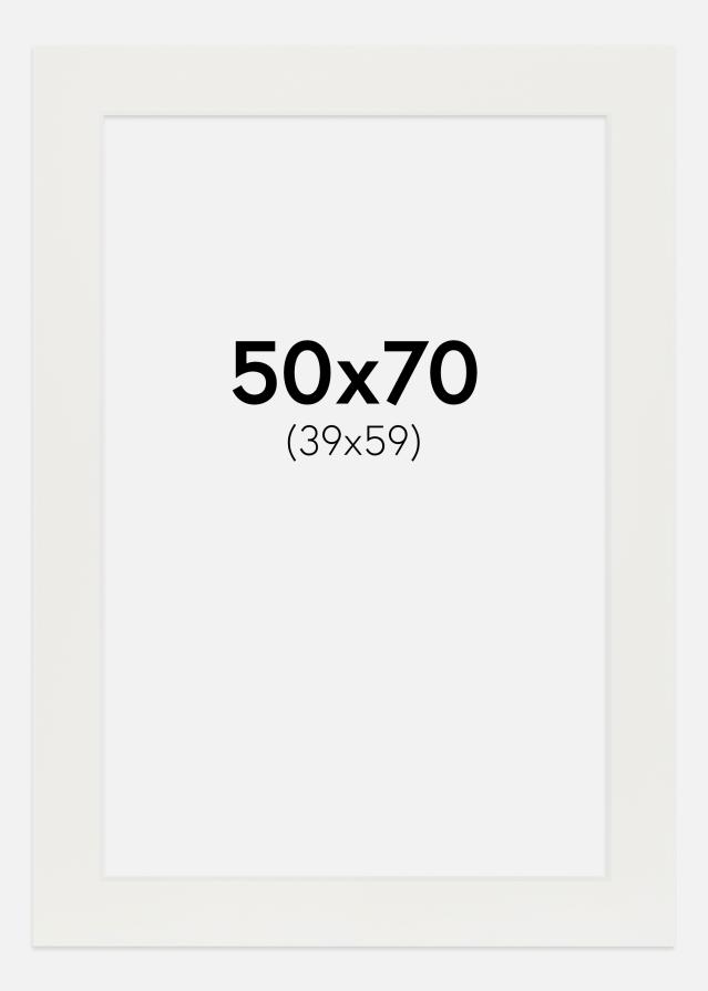 Paspartu Bijelo 3 mm Bijeli unutarnji rub 50x70 cm (39x59)