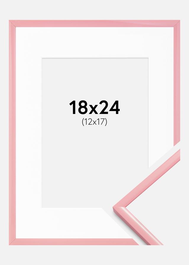 Okvir New Lifestyle ružičasta 18x24 cm - Paspartui Bijela 13x18 cm