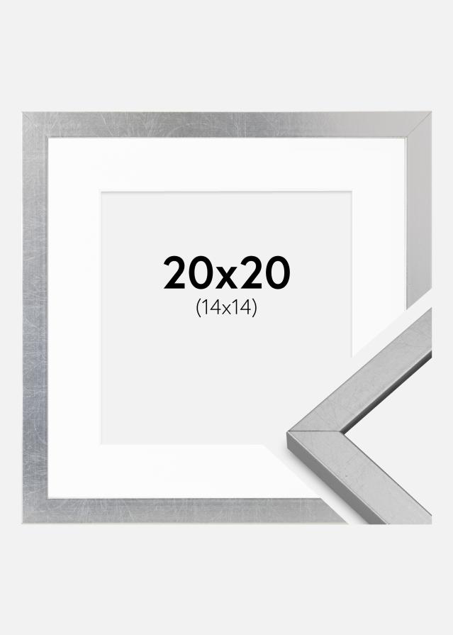 Okvir Minerva Srebro 20x20 cm - Paspartui Bijela 15x15 cm