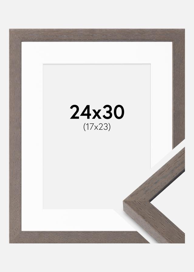 Okvir Hermes siva 24x30 cm - Paspartui Bijela 18x24 cm