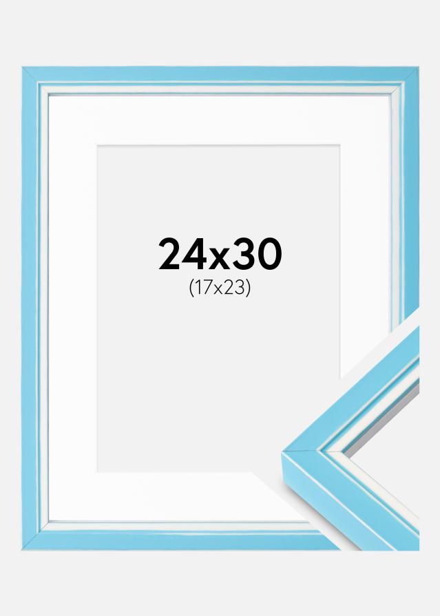 Okvir Diana svijetloplava 24x30 cm - Paspartui Bijela 18x24 cm