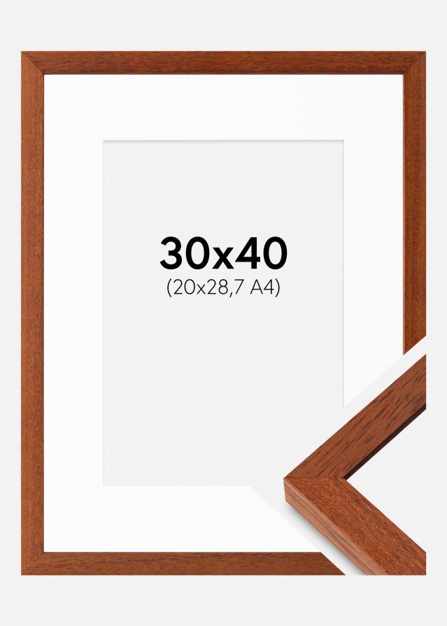 Okvir Hermes Trešnja 30x40 cm - Paspartui Bijela 21x29,7 cm