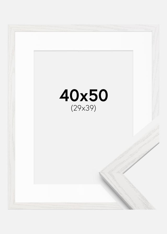 Okvir Stilren Bijela hrast 40x50 cm - Paspartui Bijela 30x40 cm