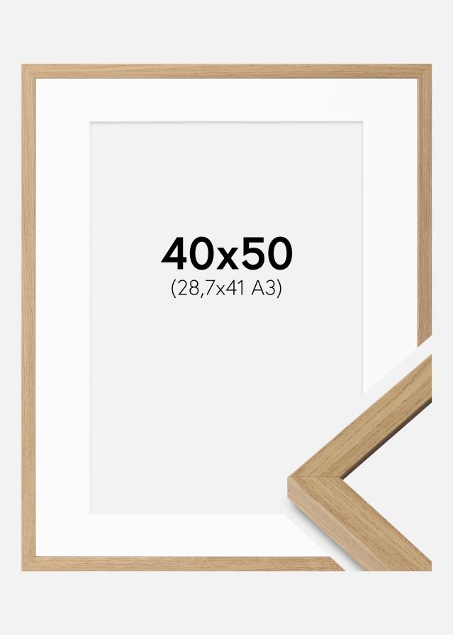 Okvir Ares priroda hrast 40x50 cm - Paspartui Bijela 29,7x42 cm