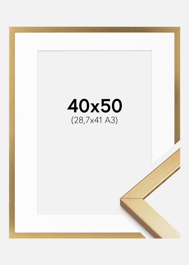 Okvir Minerva Zlato 40x50 cm - Paspartui Bijela 29,7x42 cm