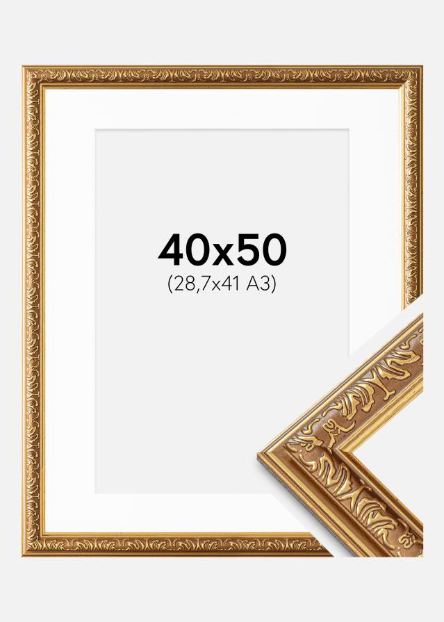 Okvir Swirl Zlato 40x50 cm - Paspartui Bijela 29,7x42 cm