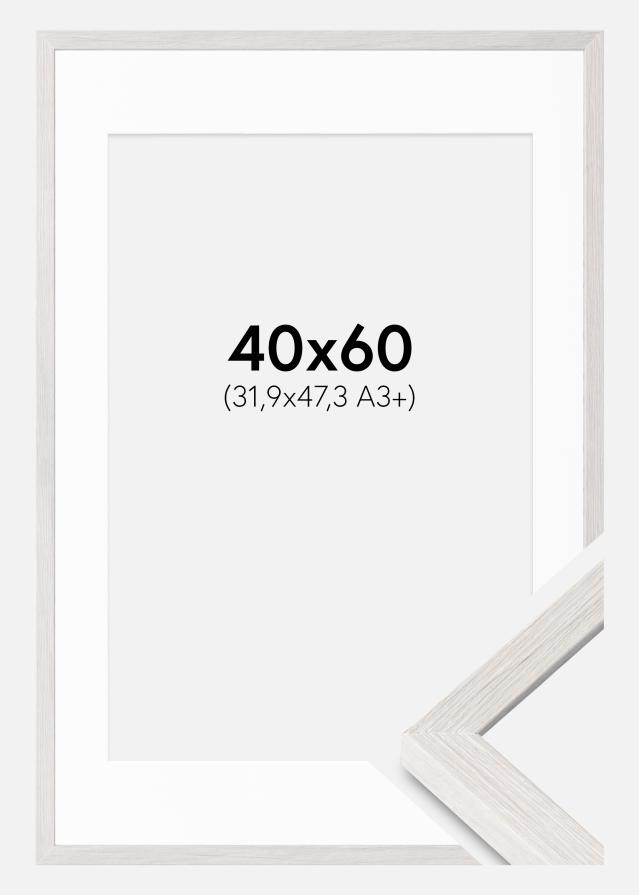 Okvir Ares Bijela hrast 40x60 cm - Paspartui Bijela 32,9x48,3 cm