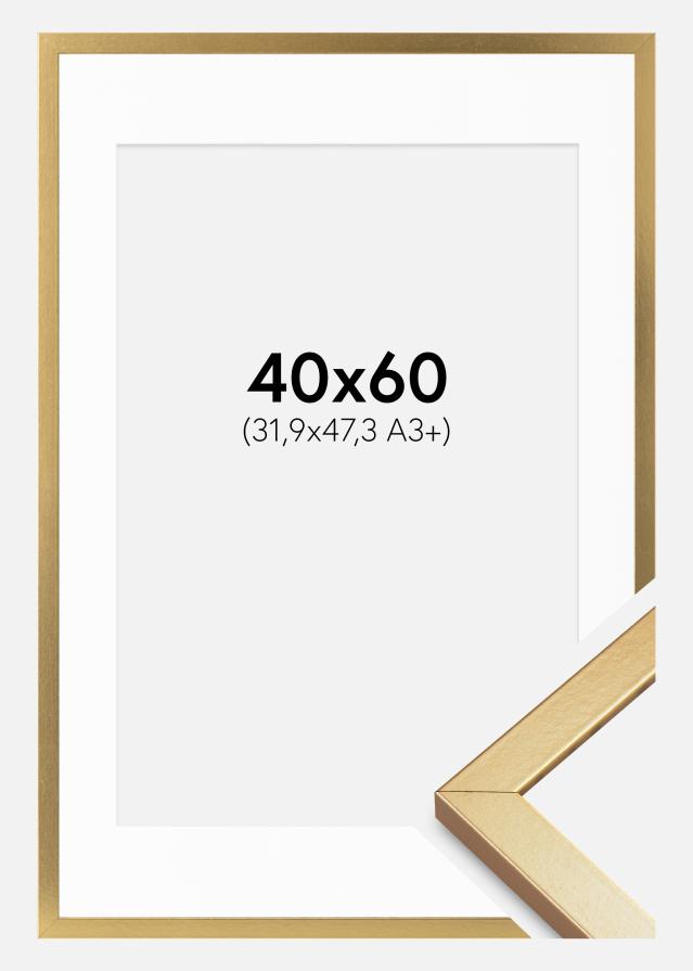 Okvir Minerva Zlato 40x60 cm - Paspartui Bijela 32,9x48,3 cm