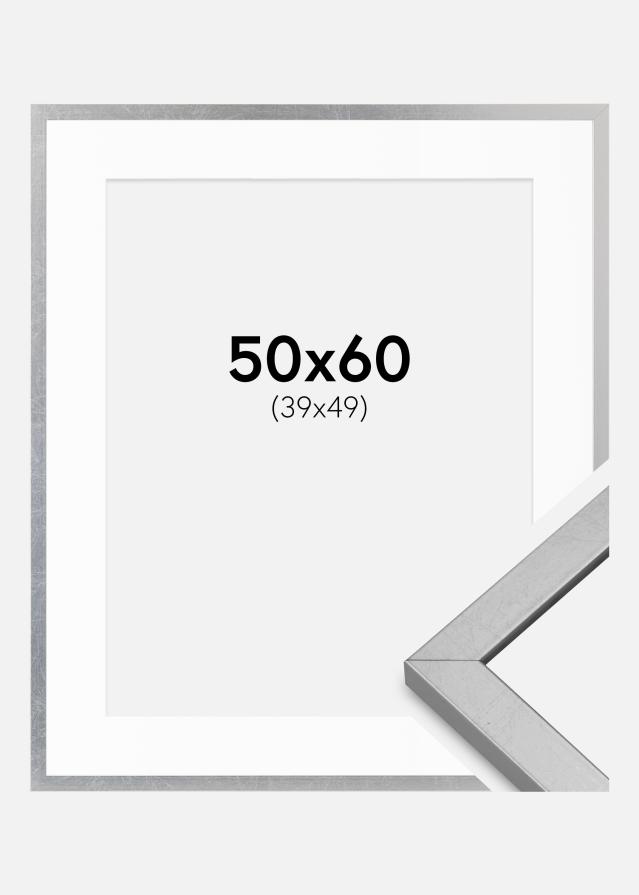 Okvir Minerva Srebro 50x60 cm - Paspartui Bijela 40x50 cm