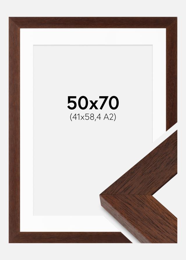 Okvir Juno Teak 50x70 cm - Paspartui Bijela 42x59,4 cm