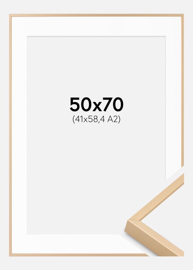 Aluminijski okvir mjed 50x70 cm - Paspartui Bijela 42x59,4 cm
