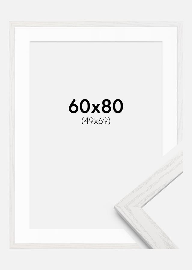 Okvir Stilren Bijela hrast 60x80 cm - Paspartui Bijela 50x70 cm