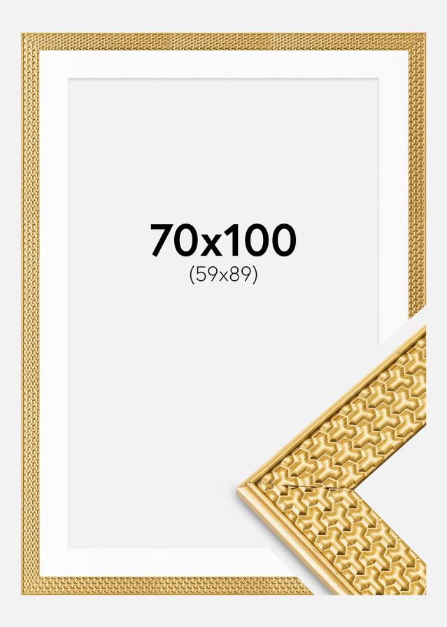 Okvir Grace Zlato 70x100 cm - Paspartu Bijelo 60x90 cm