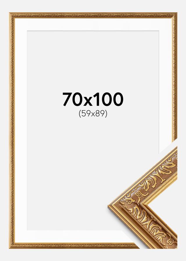 Okvir Swirl Zlato 70x100 cm - Paspartui Bijela 60x90 cm