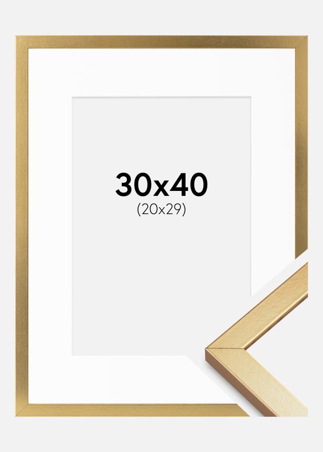Okvir Minerva Zlato 30x40 cm - Paspartui Bijela 21x30 cm