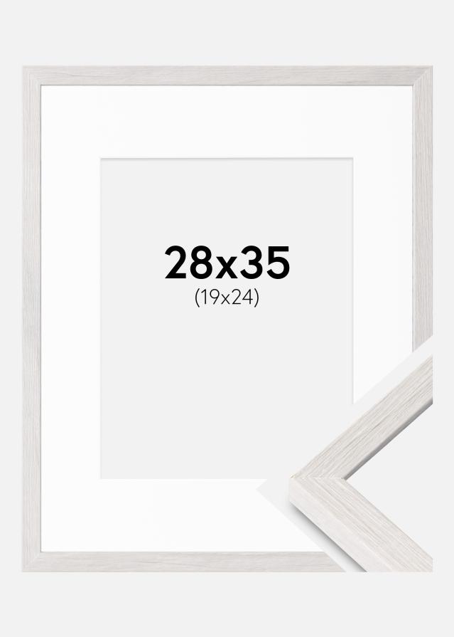 Okvir Ares Bijela hrast 28x35 cm - Paspartui Bijela 20x25 cm