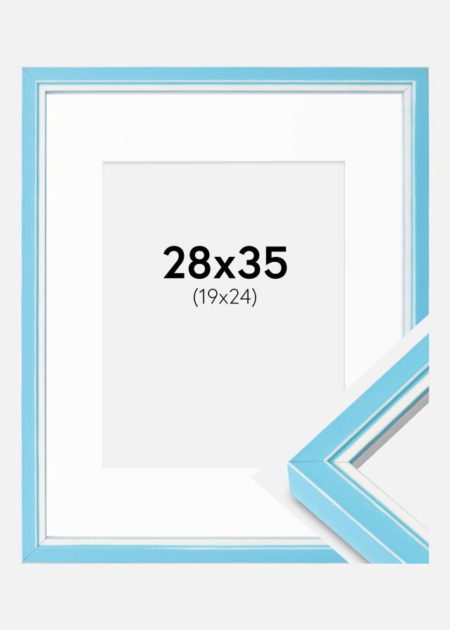 Okvir Diana svijetloplava 28x35 cm - paspartu Bijela 20x25 cm