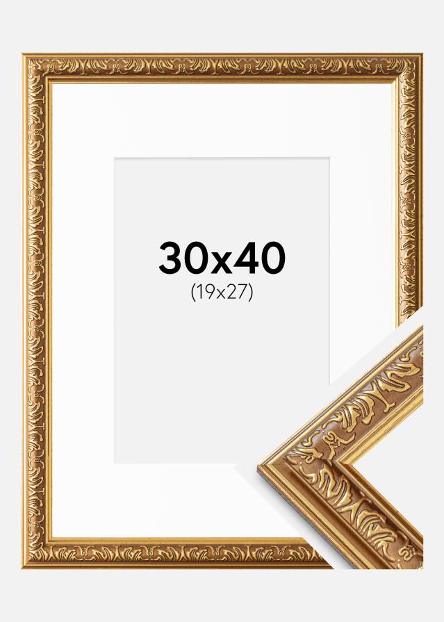 Okvir Swirl Zlato 30x40 cm - Paspartui Bijela 20x28 cm