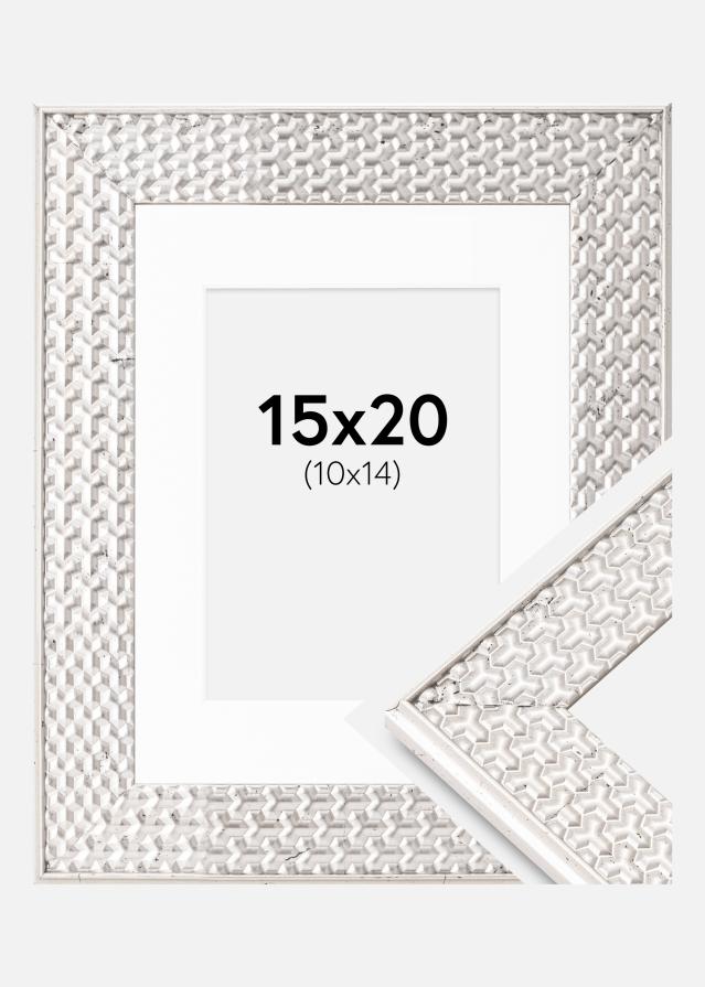 Okvir Grace Srebro 15x20 cm - Paspartu Bijelo 11x15 cm