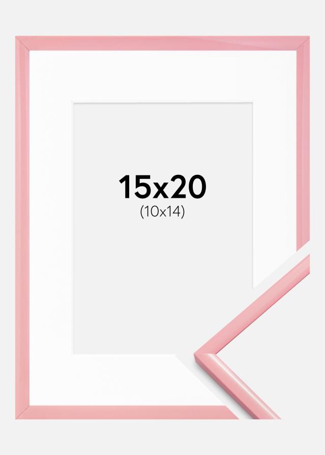 Okvir New Lifestyle ružičasta 15x20 cm - Paspartui Bijela 11x15 cm