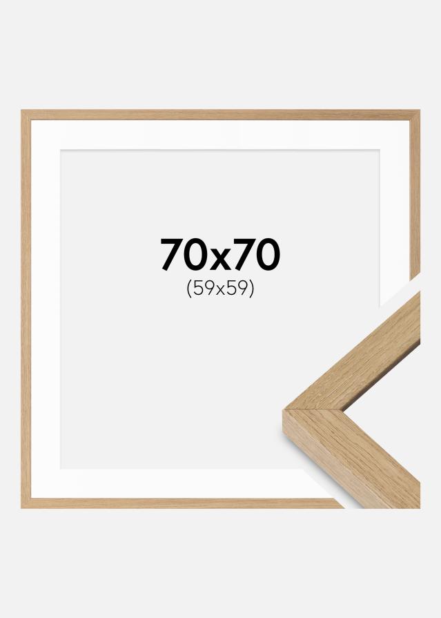 Okvir Hermes priroda hrast 70x70 cm - Paspartui Bijela 60x60 cm